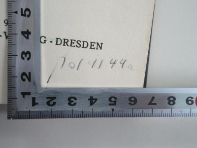 -, Von Hand: Nummer, Signatur; 'Pol 41 44 a'