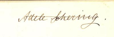 - (Schering, Adele), Von Hand: Autogramm; 'Adele Schering'. 