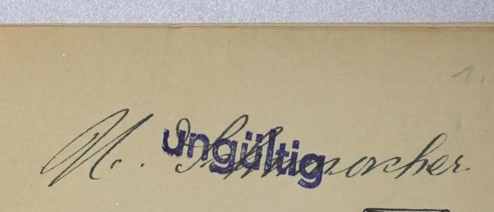 Bb 879 : Liberale Bauernpolitik (1908);-, Von Hand: Autogramm, Name; 'M. Schumacher.'