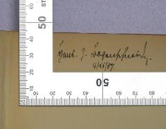 - (Bogenschneider, Hans-Joachim), Von Hand: Autogramm, Name, Datum; 'Hans-J. Bogenschneider. 4/11/37.
'. 