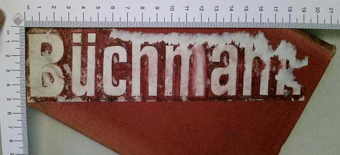-, Etikett: ; 'Büchmah[?]
' (Prototyp)