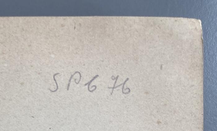 -, Von Hand: Nummer; 'SP 676'