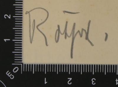 - (Hermann Rothert (2)), Von Hand: Autogramm; 'Rothert.'. 