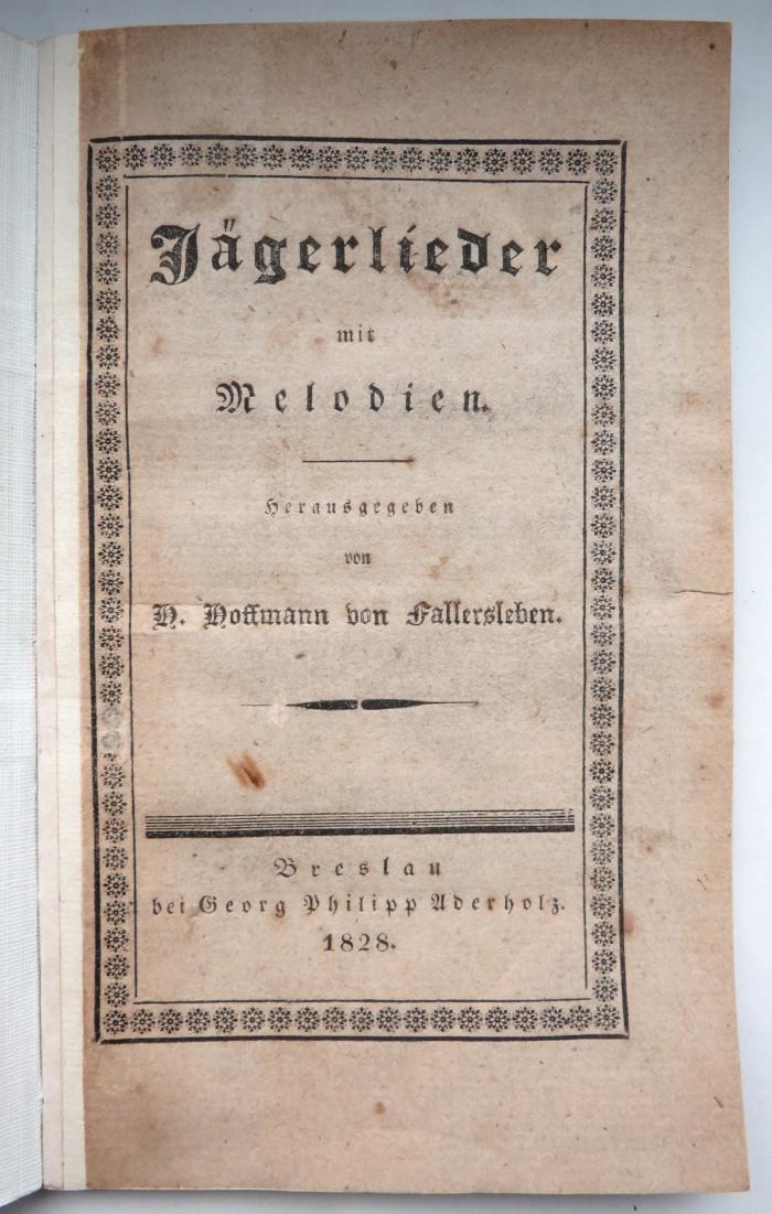 Kps 8224 : Jägerlieder mit Melodien (1828)
