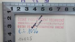 - (České vysoké učení technické Vysoká škola architektury a pozemního stavitelství Ústav dějin výtvarného umění;České vysoké učení technické), Stempel: Berufsangabe/Titel/Branche, Nummer; 'České vysoké učení technické
Vysoká škola architektury a pozemního stavitelství
Ústav dějin výtvarného umění
é. i. 1036
84025'. 