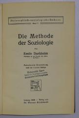 Bb 997&lt;4&gt;a : Die Methode der Soziologie (1908)