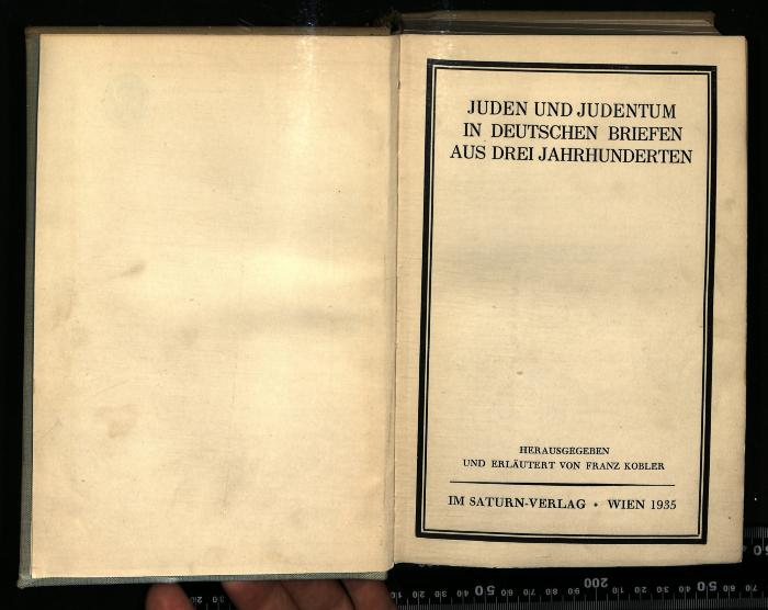 JUD II D 94 213 : Juden und Judentum in deutschen Briefen aus drei Jahrhunderten (1935)