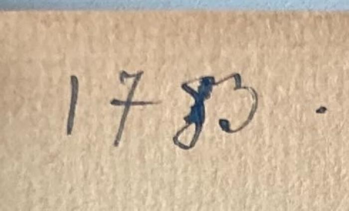 -, Von Hand: Nummer; '1783'
