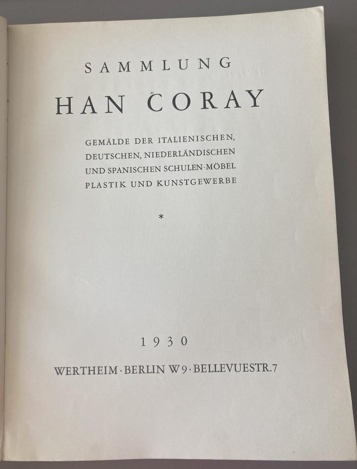 Q 00/2132 : Sammlung Han Coray (1930)
