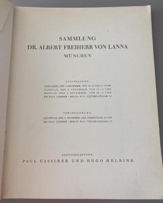 Q 00/2066 : Sammlung Dr. Albert Freiherr von Lanna (1929)