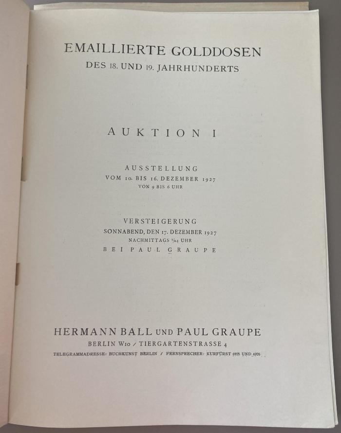 Q 00/2141 : Emaillierte Golddosen des 18. und 19. Jahrhunderts (1927)