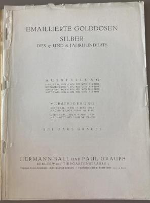 Q 00/2141 a : Emaillierte Golddosen, Silber des 17. und 18. Jahrhunderts (1928)