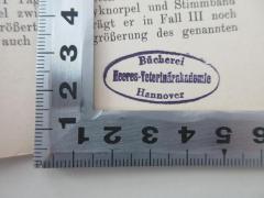 - (Bücherei Heeres-Veterinärakademie Hannover), Stempel: Berufsangabe/Titel/Branche, Ortsangabe; 'Bücherei Heeres-Veterinärakademie Hannover'.  (Prototyp)