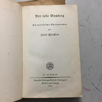 42/1647 : Der tolle Bomberg : ein westfälischer Schelmenroman (1925)