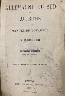 00/12793 : Allemagne du Sud et Autriche : manuel du voyageur (1902)