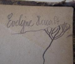 - (Haardt, Evelyne), Von Hand: Autogramm, Name; 'Evelyne Haardt'. 