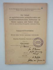  Der Gehalt an agglutinierenden, präzipitierenden und komplementablenkenden Substanzen im Humor aquaeus und Humor vitreus sowie in anderen Körperflüssigkeiten rotzkranker Pferde. (1915)