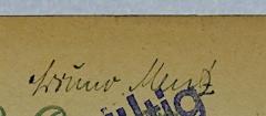 - (Mentz, Bruno), Von Hand: Name, Autogramm; 'Bruno Mentz'. 