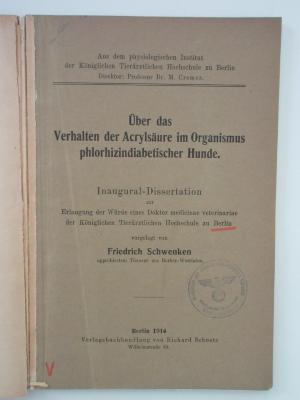  Über das Verhalten von Acetylsäure im Organismus phlorhizindiabetischer Hunde (1914)