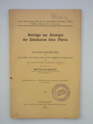  Beiträge zur Ätiologie der Zahnkaries beim Pferde (1914)