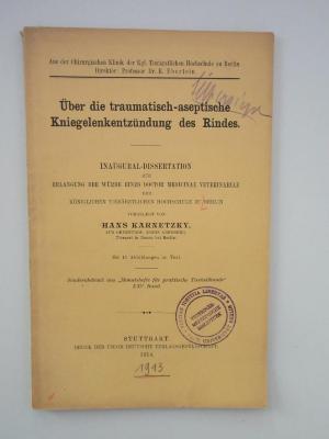  Über die traumatische-aseptische Kniegelenkentzündung des Rindes (1914)