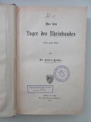 Ob 8840 (ausgesondert) : Aus dem Lager des Rheinbundes : 1812 und 1813 (1897)