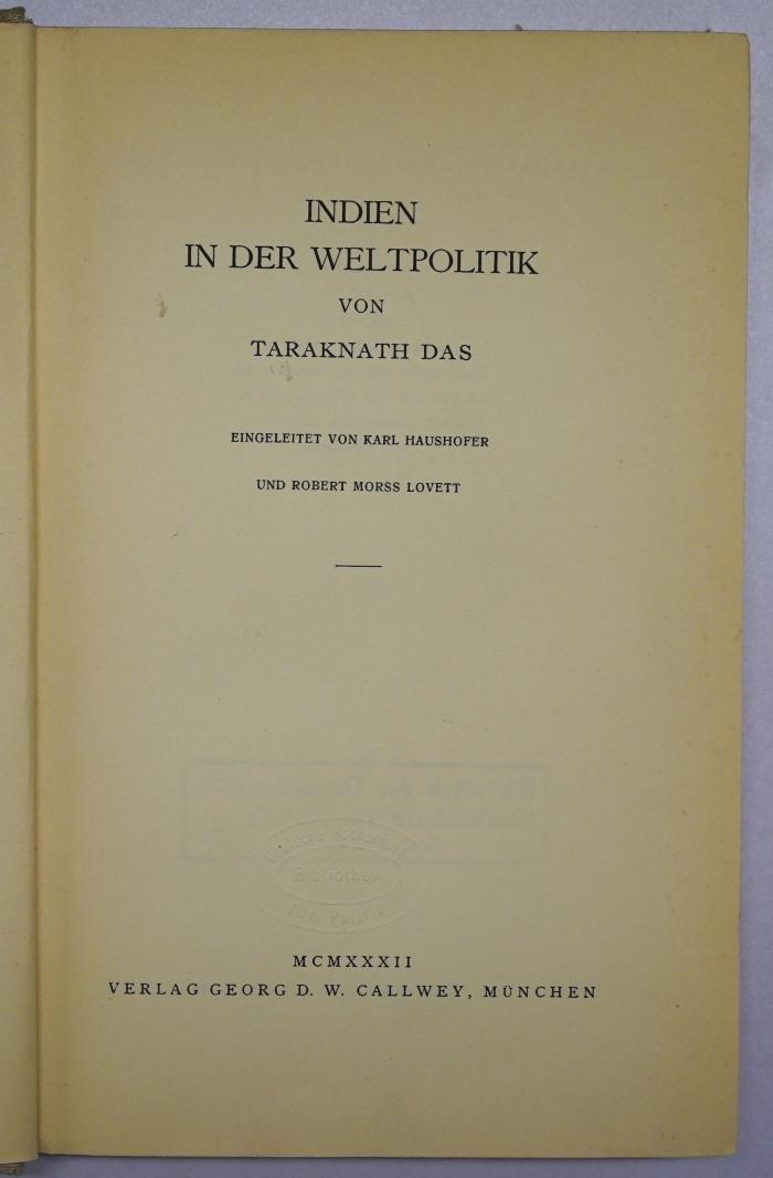 Bb 288 : Indien in der Weltpolitik (1932)