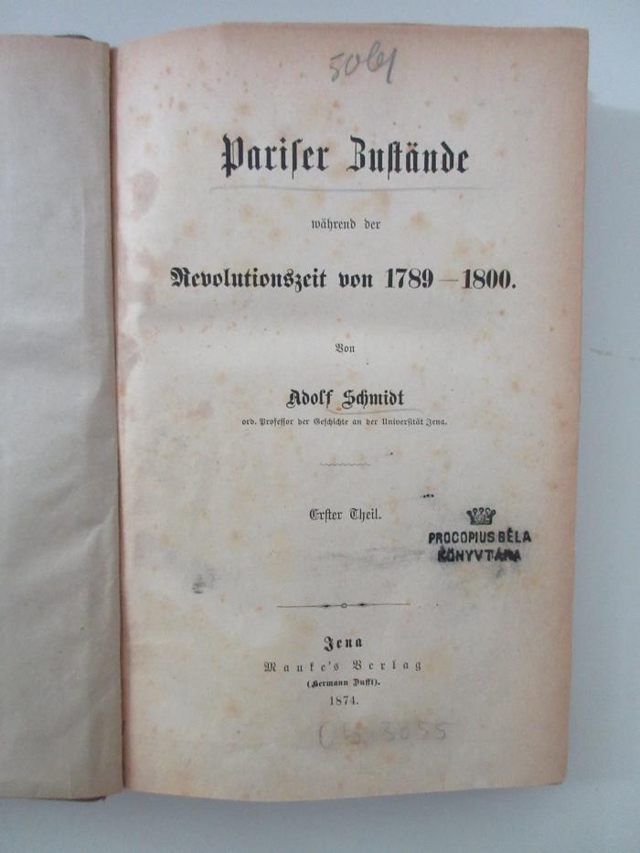 Ob 3055 (ausgesondert) : Pariser Zustände während der Revolutionszeit von 1789-1800 (1874-1876)