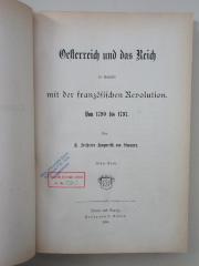 Ob 5112 (ausgesondert) : Österreich und das Reich im Kampfe mit der französischen Revolution. : Von 1790-1797. (1880)