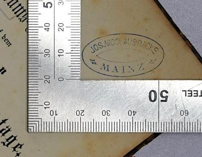 Bc 38 : Die Centrums-Fraction auf dem ersten Deutschen Reichstage (1872);-, Stempel: Name, Ortsangabe; 'Jos. Nicolaus Racke'
