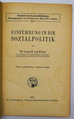 Bb 282 2b : Einführung in die Sozialpolitik (1921)