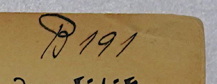 Bc 34 : Zentrum und Reichspolitik (1930);- (Deutsches Reich. Reichskanzlei), Von Hand: Nummer; 'B 191'. 