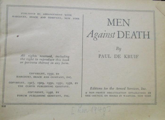 Kh 588: Men Against Death (um 1940)