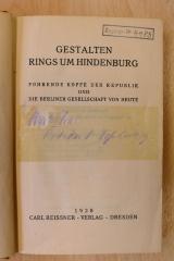 4483 : Gestalten rings um Hindenburg : Führende Köpfe der Republik und die Berliner Gesellschaft von heute (1928)