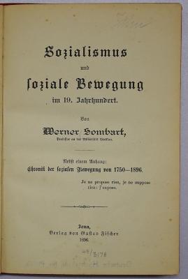 Bc 118 : Sozialismus und soziale Bewegung im 19. Jahrhundert (1896)
