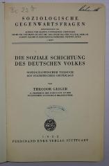 Bc 22g : Die soziale Schichtung des deutschen Volkes (1932)