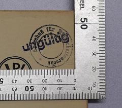 - (Institut für Grenz- und Auslandsstudien (Berlin)), Stempel: Berufsangabe/Titel/Branche, Name; 'Ausschuß für Minderheitenrecht'.  (Prototyp)