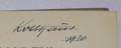 - (Kotthaus, [?]), Von Hand: Autogramm, Name; 'Kotthaus 1930'. 