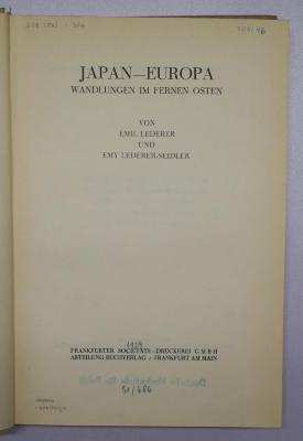 Bb 739 : Japan - Europa. Wandlungen im Fernen Osten (1929)