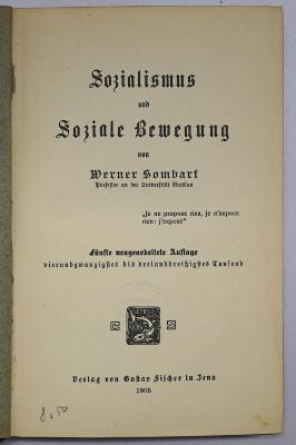 Bc 118&lt;5&gt; : Sozialismus und soziale Bewegung (1905)