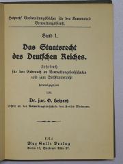 Bc 99 : Das Staatsrecht des Deutschen Reiches (1914)