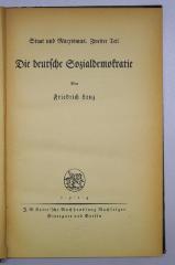 Bb 289-2 : Staat und Marxismus. 2, Die deutsche Sozialdemokratie (1924)