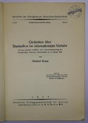 Bc 95 : Gedanken über Staatsethos im internationalen Verkehr (1925)