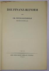 Bc 240 : Die Finanz-Reform (1929)