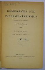 Bc 483a : Demokratie und Parlamentarismus (1926)