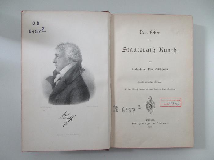 Ob 6457&lt;2&gt; : Das Leben des Staatsrath Kunth (1888)