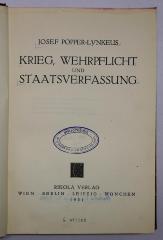 Bc 175 : Krieg, Wehrpflicht und Staatsverfassung (1921)