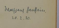 - (Hanstein, Wolfgang), Von Hand: Autogramm, Name, Datum; 'Wolfgang Hanstein 20.2.30'. 