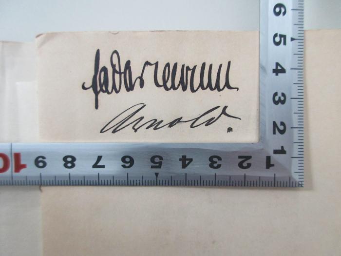 -, Von Hand: Name; '(Fabarmann), Arnold'