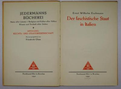 Bc 455 : Der faschistische Staat in Italien (1930)
